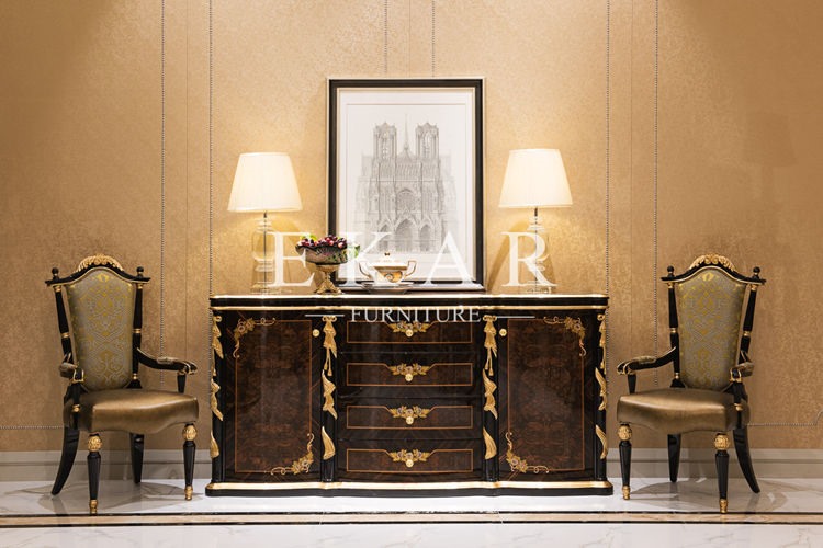 Barcelona 2 Door 4 Drawer Sideboard Oak Designer Sideboard For Living Room Antique Solid W