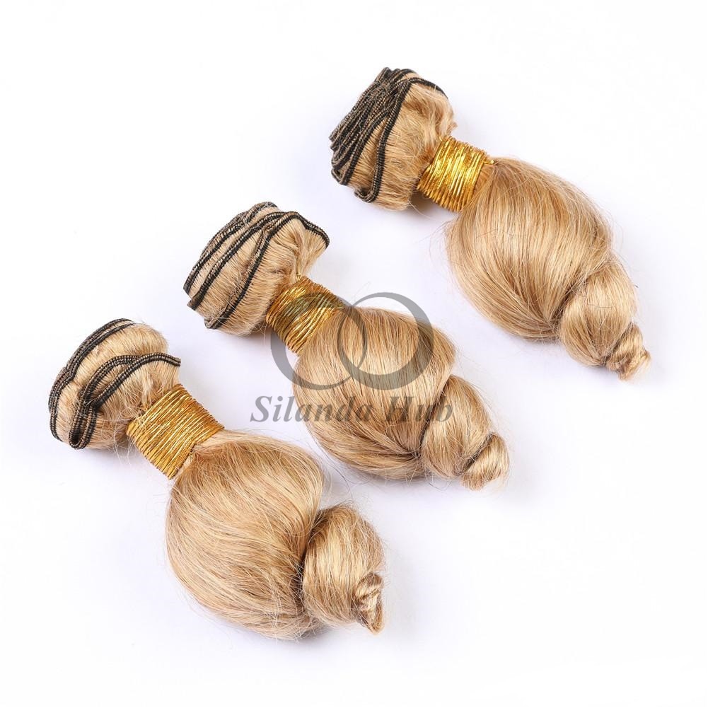#27 Honey Blonde Loose Wave Remy Human Hair Bundles Sew In Weave Bundles Brazilian Bundle Deals