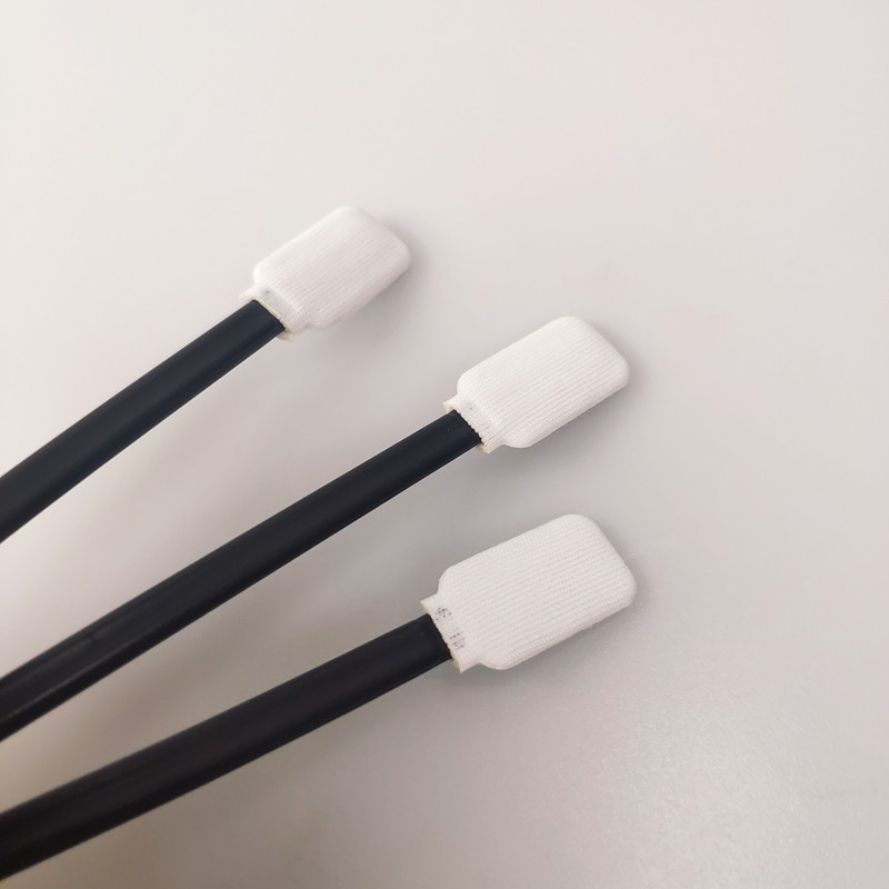 Black Handle PP Stick Square Head Cleaning Swab For Electronics