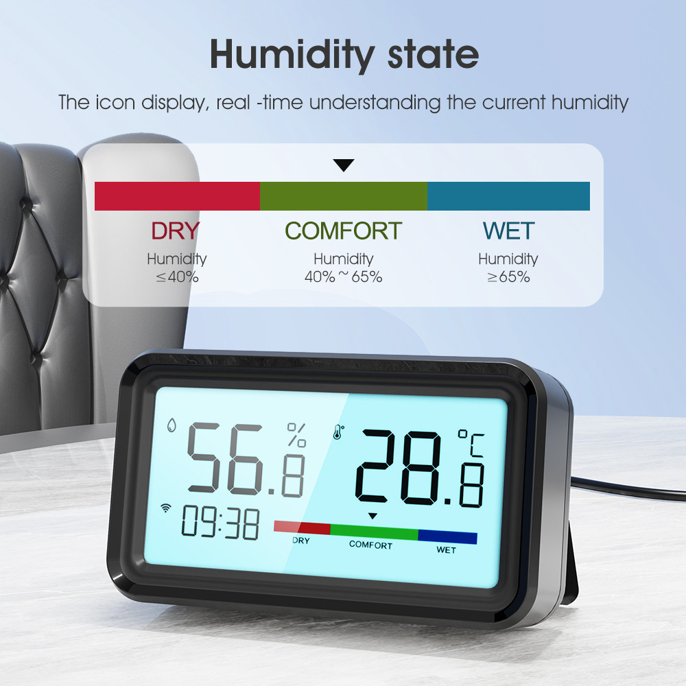 Tuya ZigBee Wireless Hygrometer and Thermometer Sensor – Remote Monitoring, App Control, Alexa & Google Home Compatible