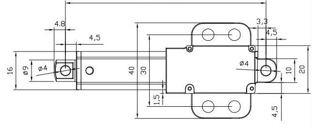 Lightweight Linear Actuator DC Motor 230N Force IP54 For Light-Duty Application