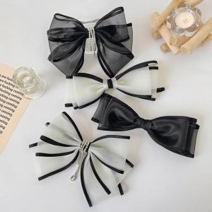 Buy cheap 2022 New Simple Fringed Mesh Bow Hairpin with Diamonds For Women product