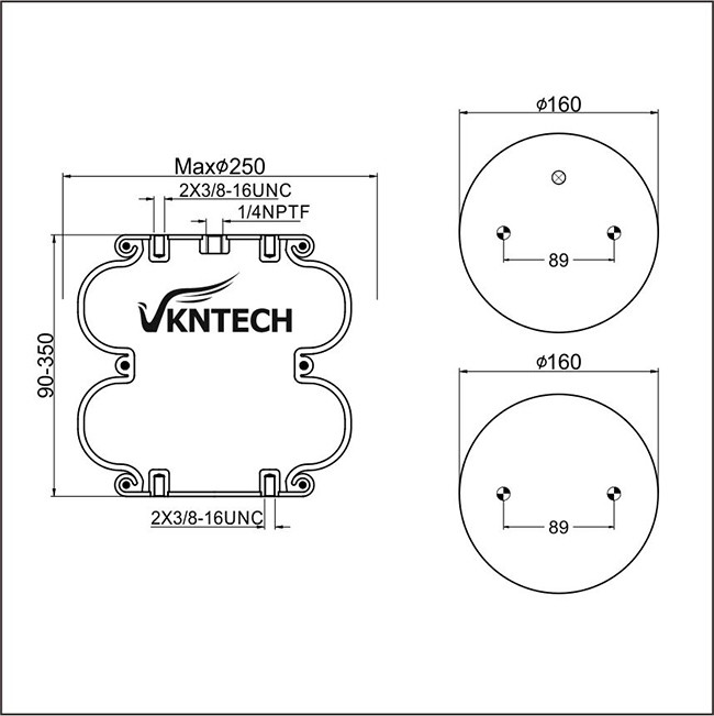 VKNTECH Air Suspension Repair Kit 2B 2500 Replacement Air Springs