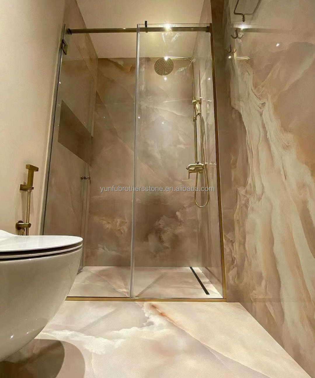 Matt Surface Finishing Modern Pink Onyx Stone for Table and Wall Application