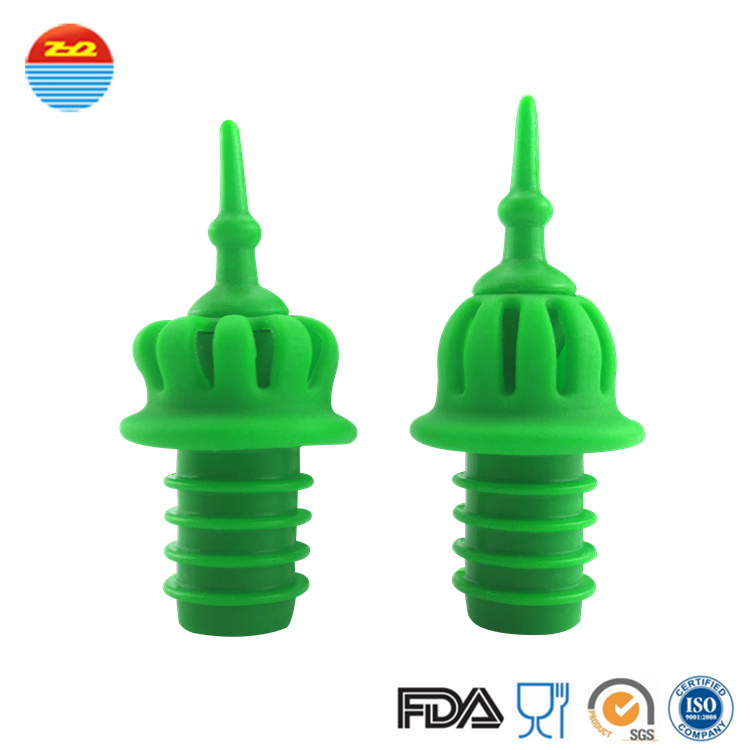 Non Spill Silicone Bar Accessories Decorative Wine Bottle Corks With Holder