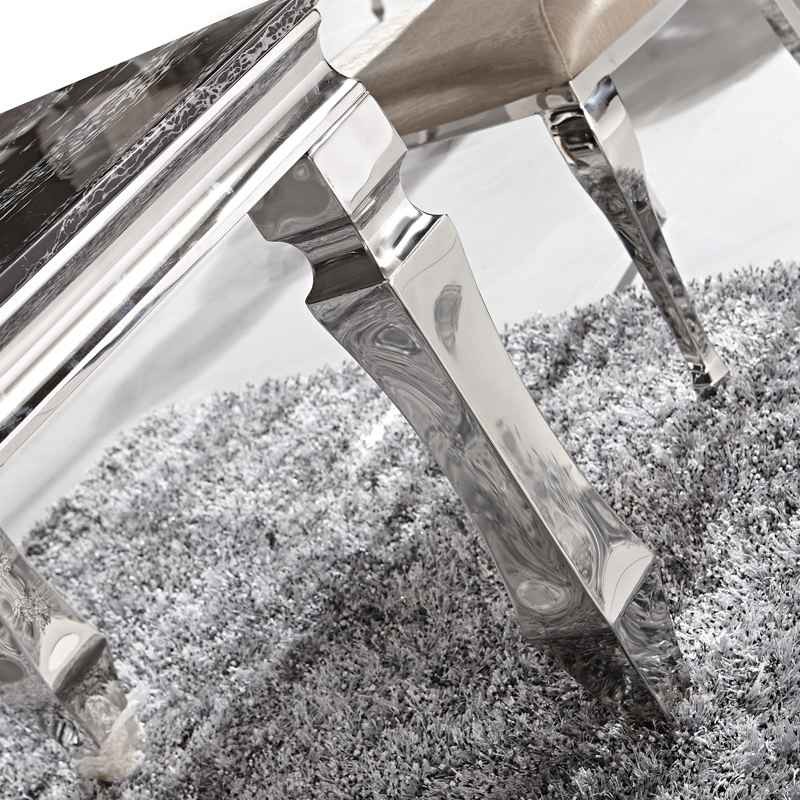 Marble Luxury Modern Dining Tables Prismatic Table Leg 8 Seaters Home Furniture Silver