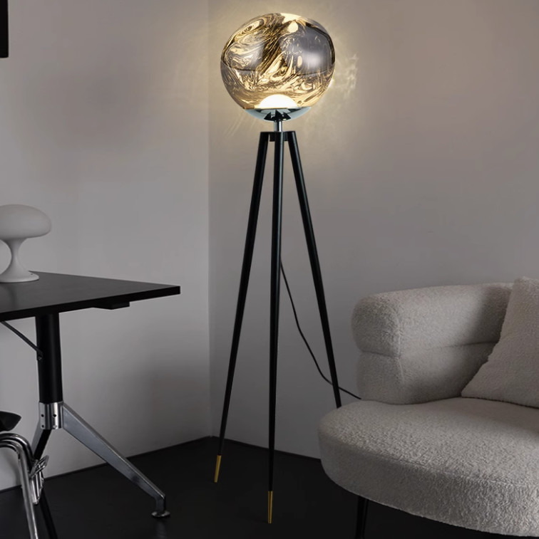 Nordic silver table lamp modern simple bedroom bedside ball light floor lamp