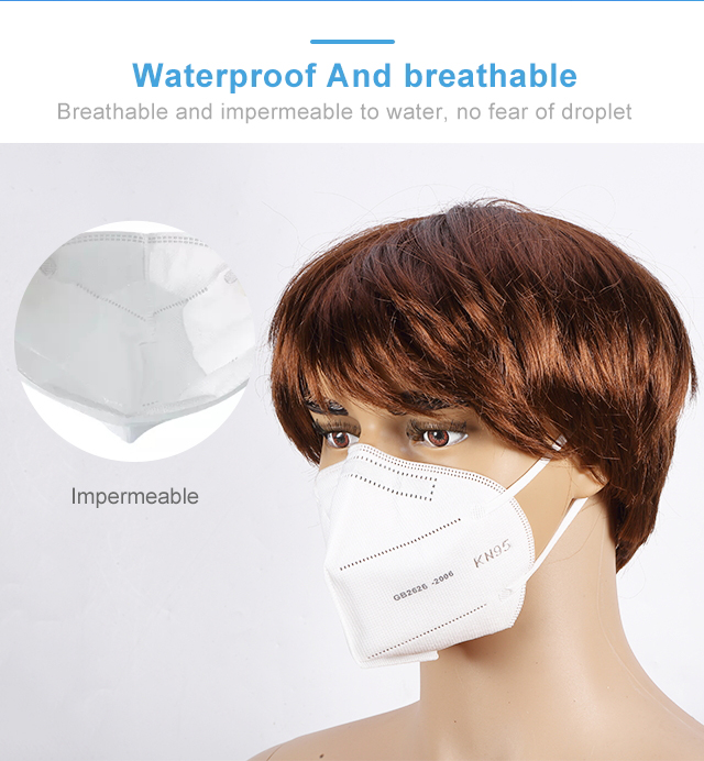 3D Vertical Folding White FFP2 CE Mouth Breathing Protection Nose Dust Face Mask FFP2 KN95