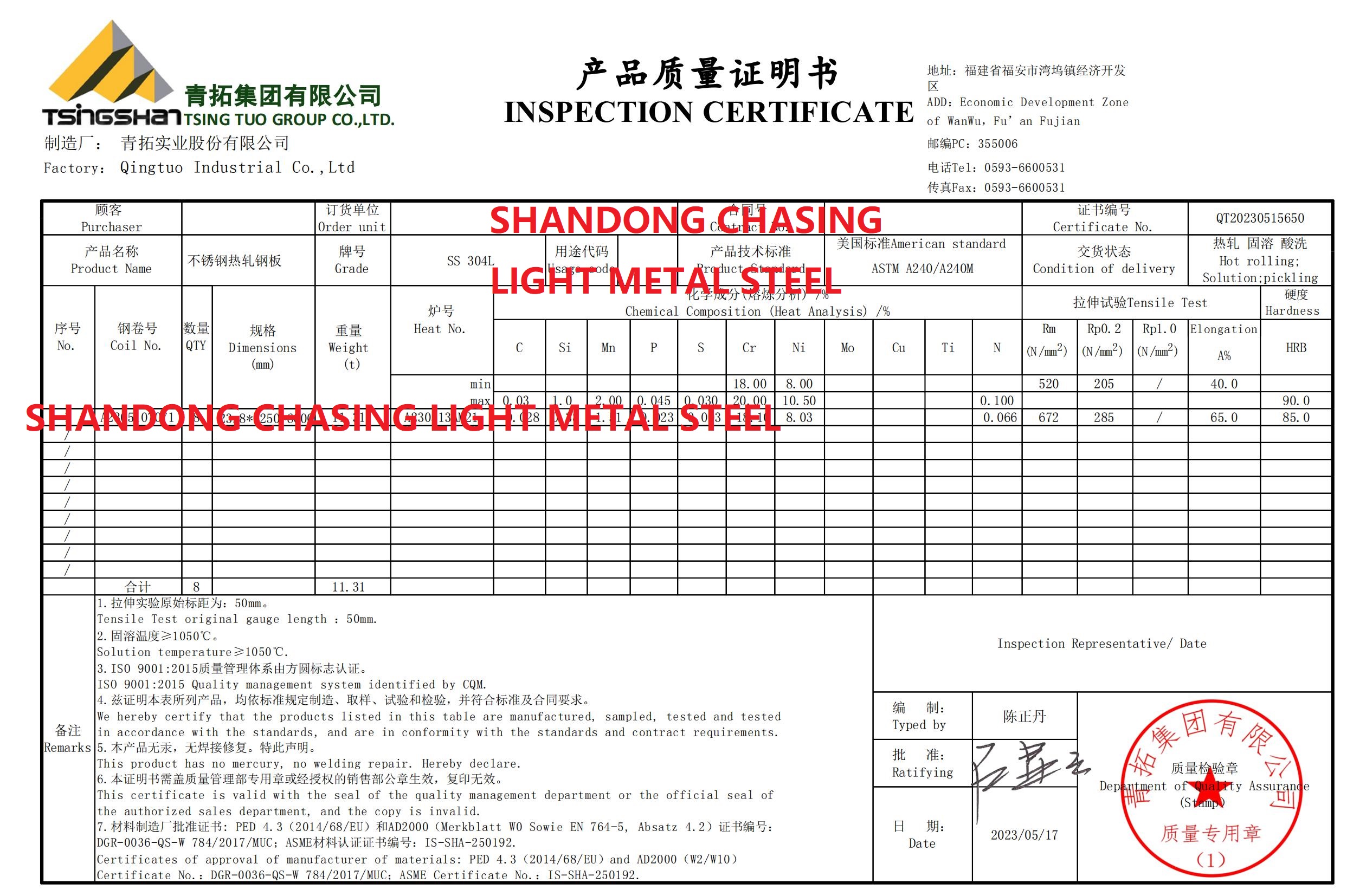 24mm 304L Ss Plate S30403 Hot Rolled Stainless Steel Sheet In Heat Exchanger Manufacturing