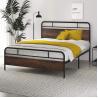 Buy cheap Industrial Farmhouse Cast Iron Bed Frame Platform Mdf Wood For Bedroom from wholesalers