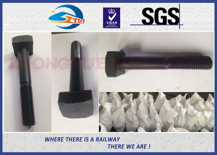 Square Railway Bolt with plain oiled or black oxide color sized 20x130mm