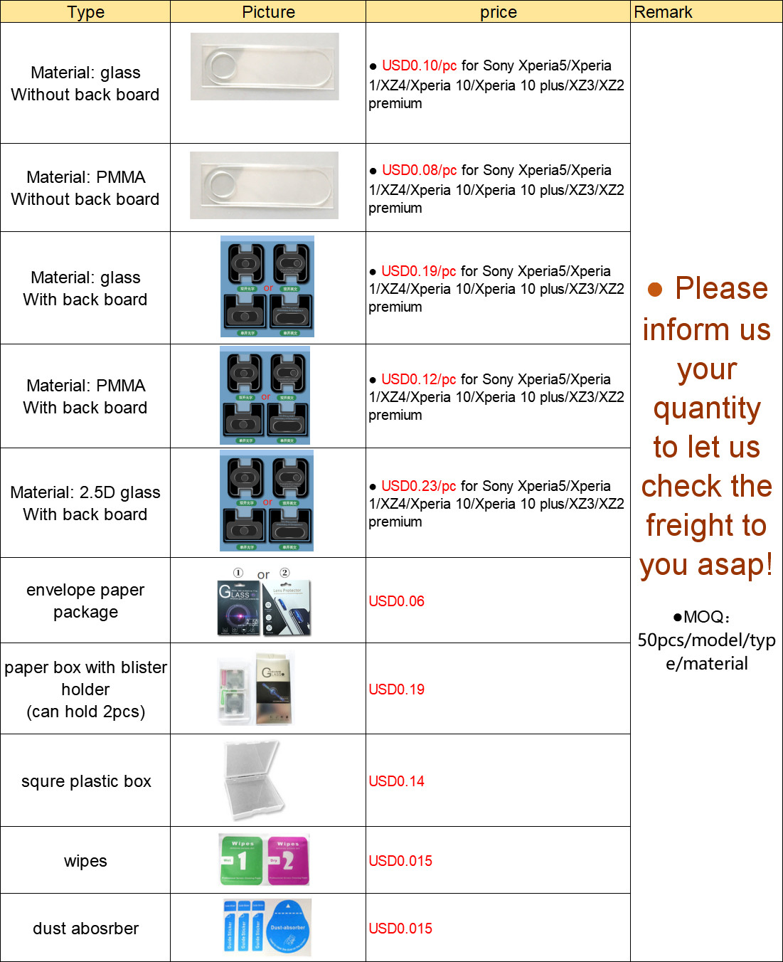 High Definition Maximum Protection Anti Scratch Camera Lens Glass Protector for Sony Xperia 5 10 XZ 4