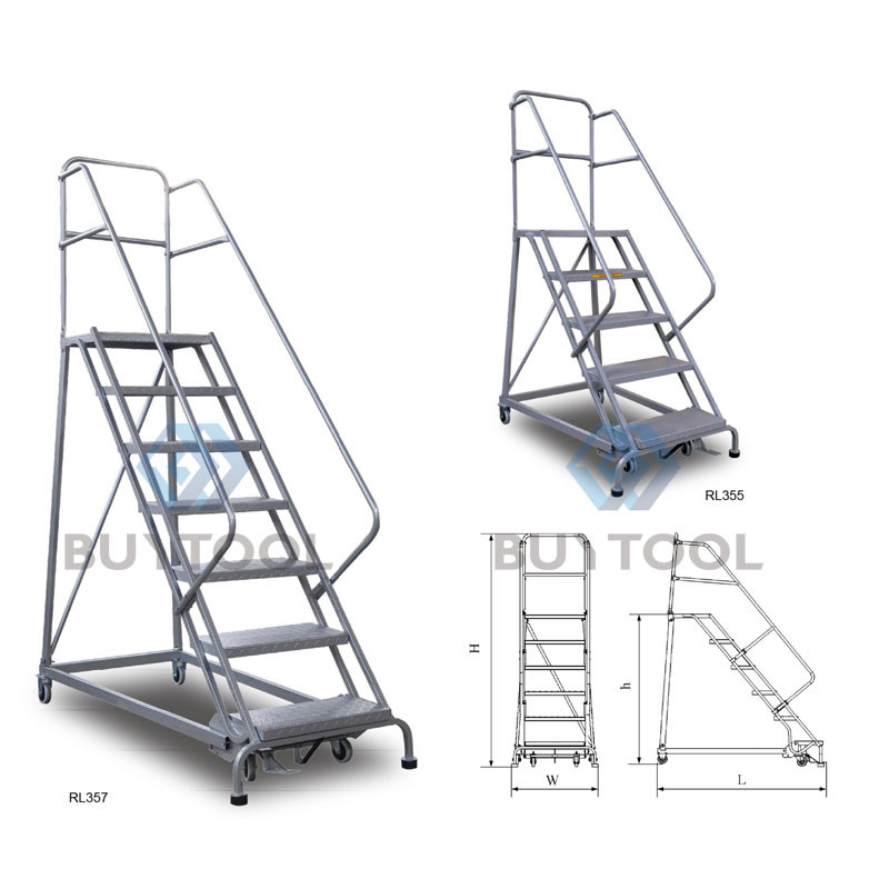 3 Step 4 Step 5 Step Industrial Ladder With Wheels 30 Feet Stock Picking Auxiliary Equipments