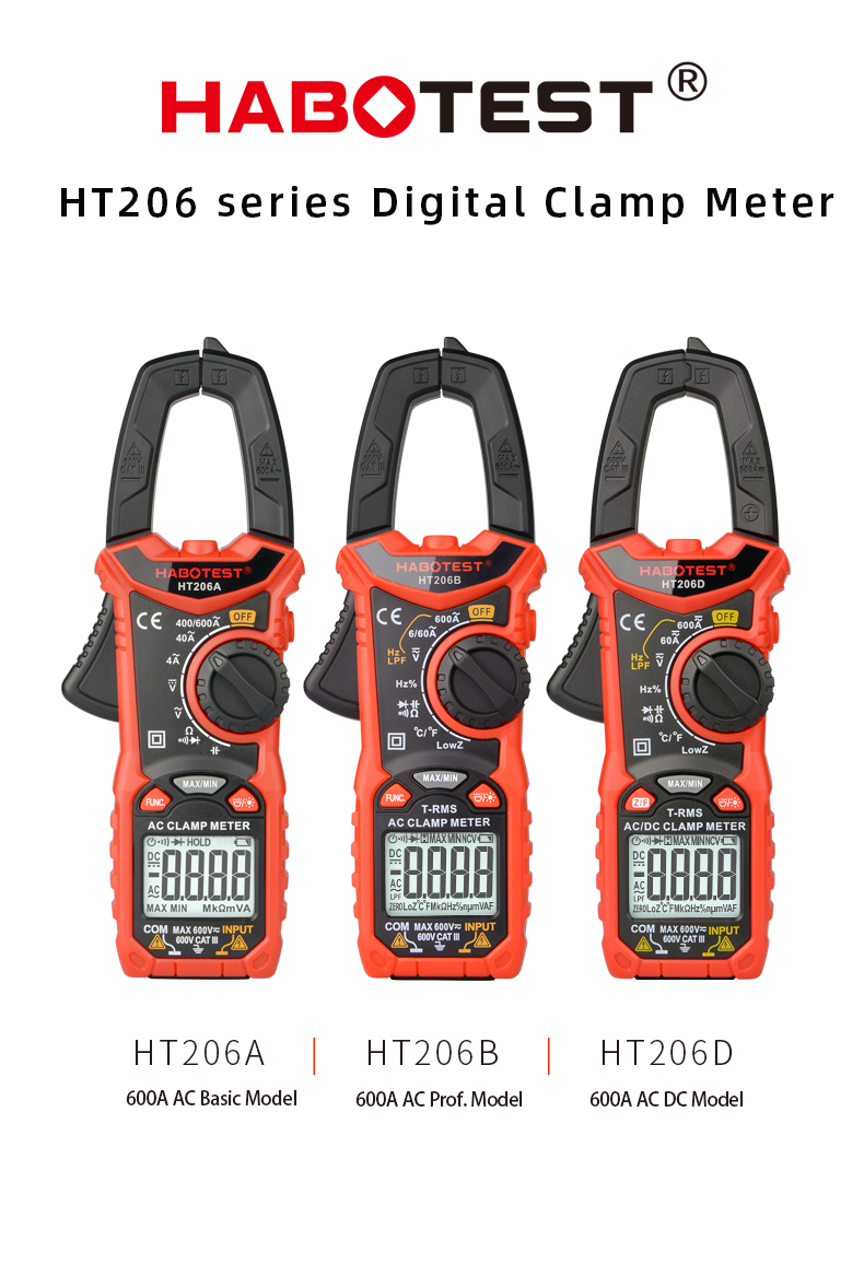 RoHS 600V 600A 6000 Counts 10nF Digital Clamp Meters