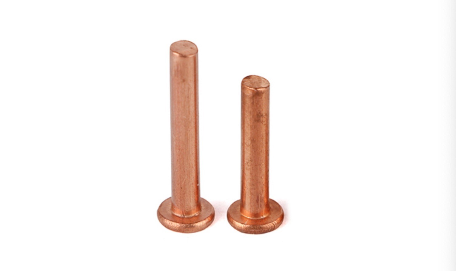 Red Copper Solid Flat Head Rivets Fasteners Good Corrosion Resistance
