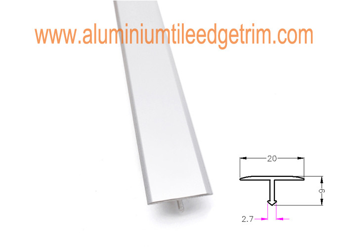 Extrusion Aluminium Floor Trims T Shaped 20mm Width Floor Decoration Lines