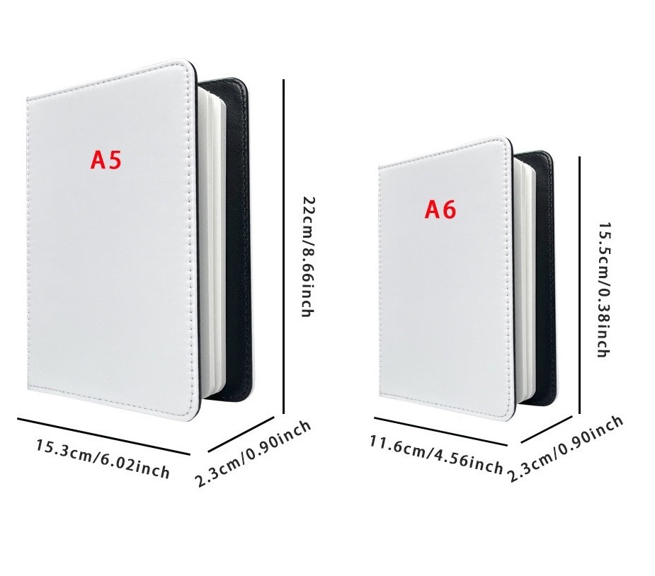 Double-Sided Sublimation Leather Detachable Binder Notebook A5 A6 For Personalized Sublimation Photos Printing