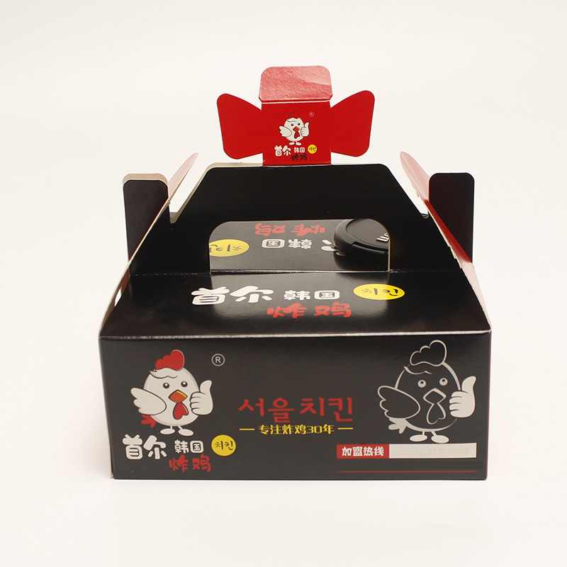 Disposable Fast Food Paper Box , PE Coated Take Out Fried Chicken Packing Box