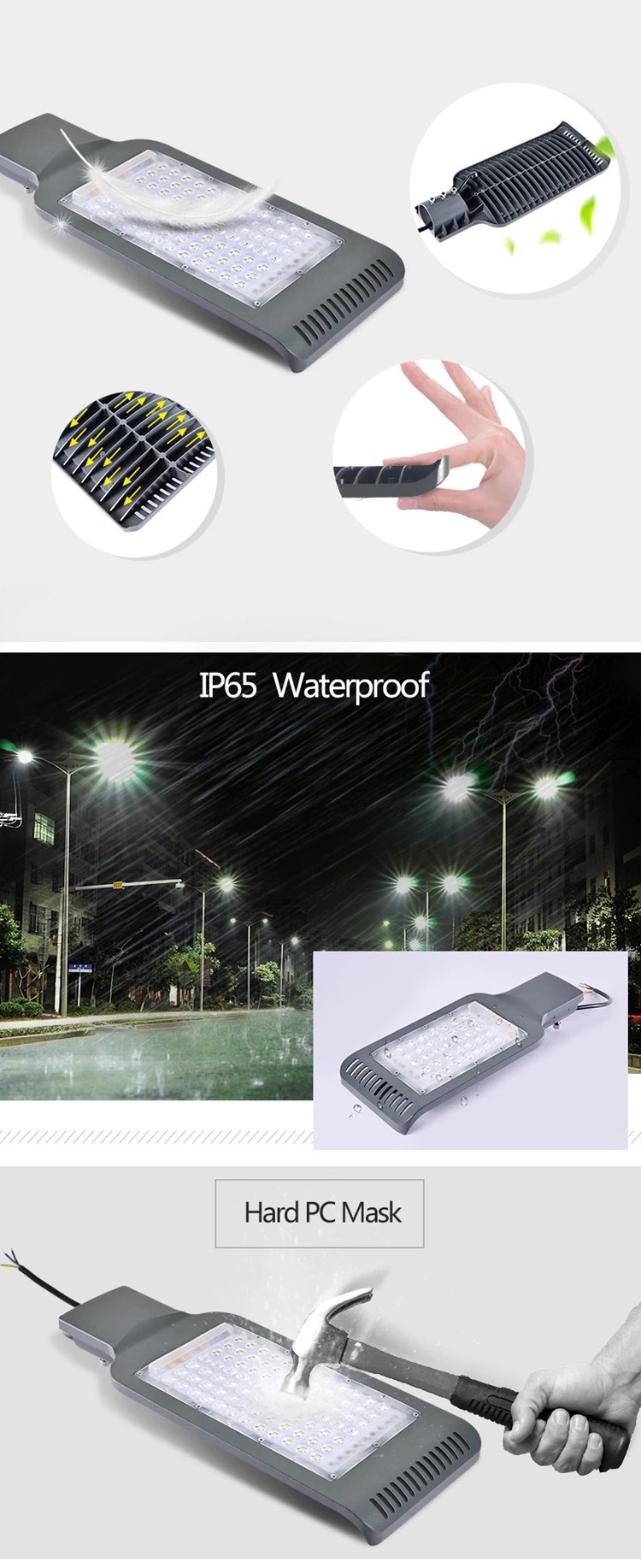 Outdoor Explosion Proof Street Light , SMD Waterproof IP65 Garden Street Light 50 Watt
