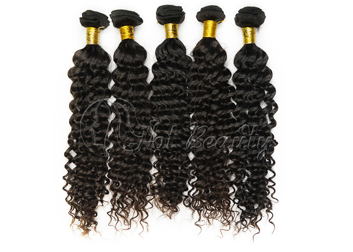 14 Inch / 16 Inch Natural Black Weft 100% Virgin Loose Wave Human Hair Shedding Free