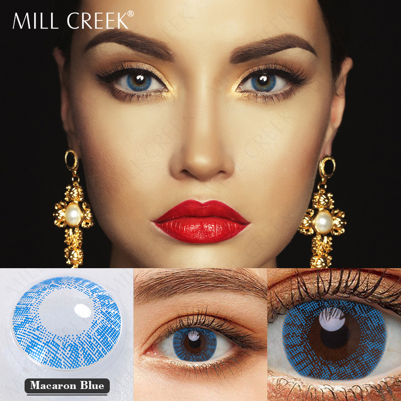 KSSEYE Non Prescription Monthly Ocean Blue Contact Lenses 0 Power 14mm