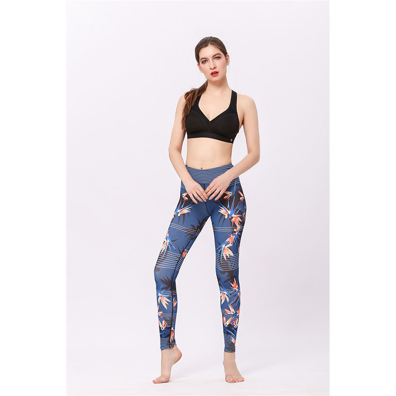OEM Custom Push Up Patterned Yoga Pants Fitness Colorful High Wasited