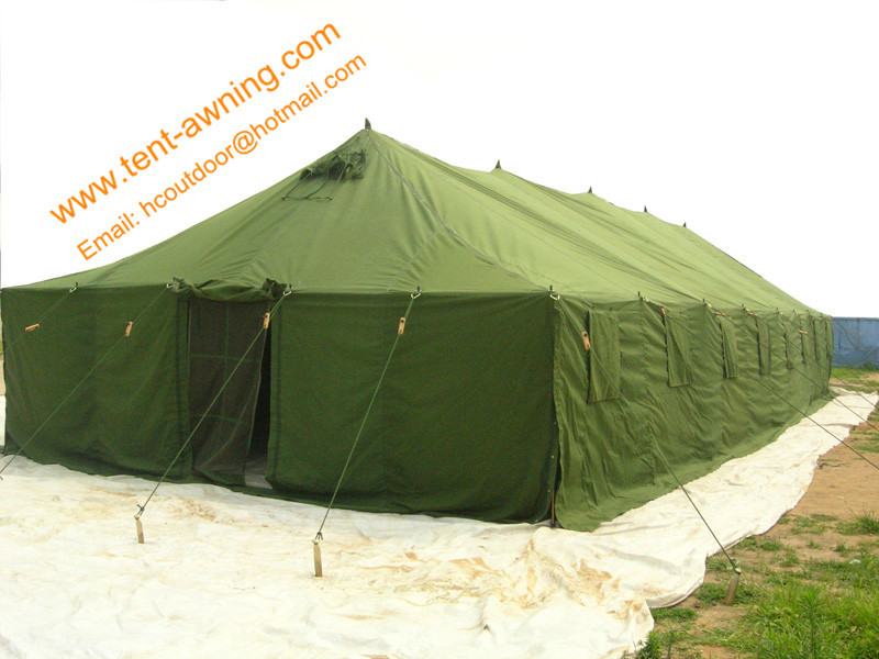 Outdoor Pole-style Galvanized Steel Waterproof Canvas Large Military Tent
