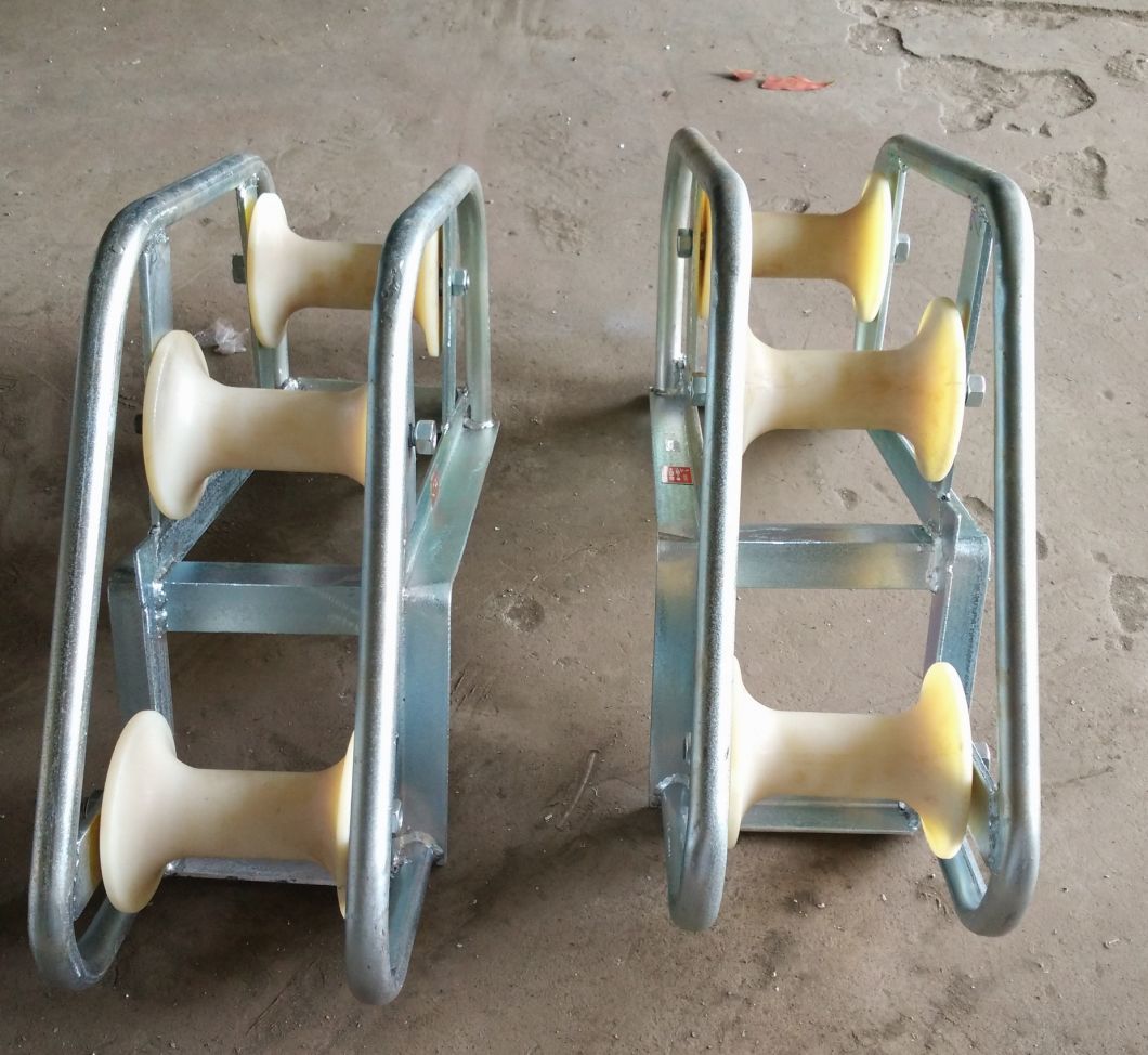 Aluminum Nylon Wheel Cable Pulling Roller Multi Wheel Pithead Protection Roller