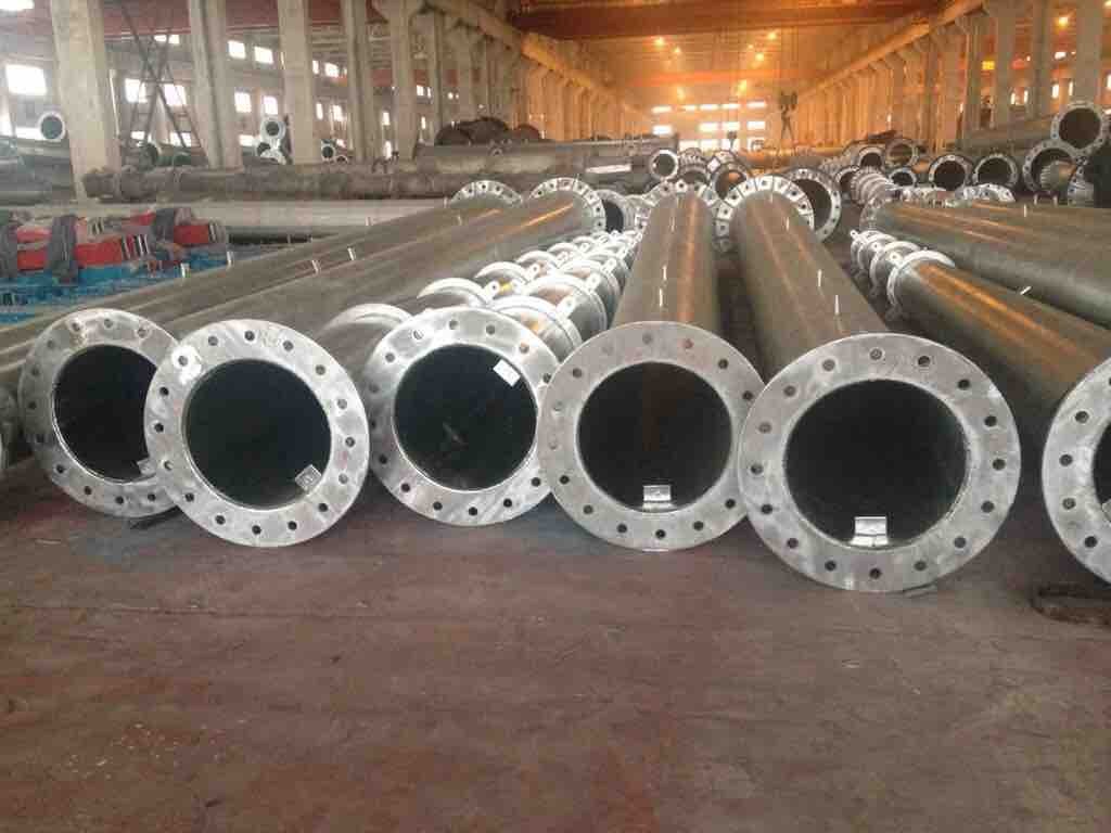 HDG Q235 Circular Steel Utility Poles for Electrical Distribution Line ISO / CNAS / CA