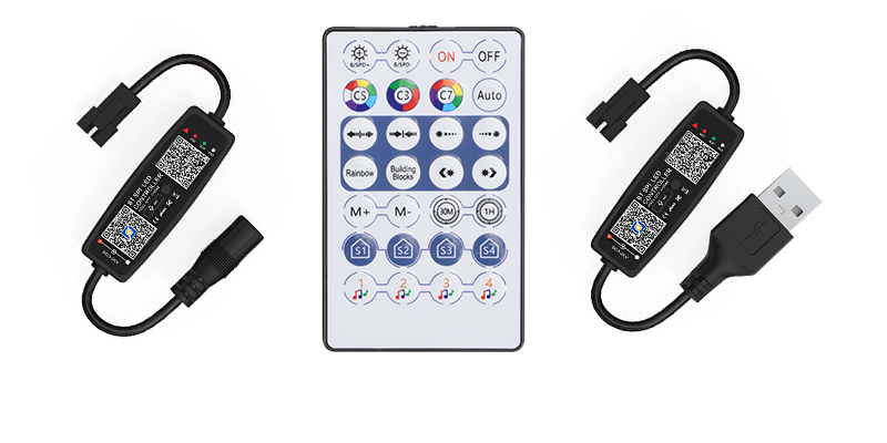 Mini USB 5V LED Strip Controller , Pixel LED Light Controller Bluetooth With RF Remote
