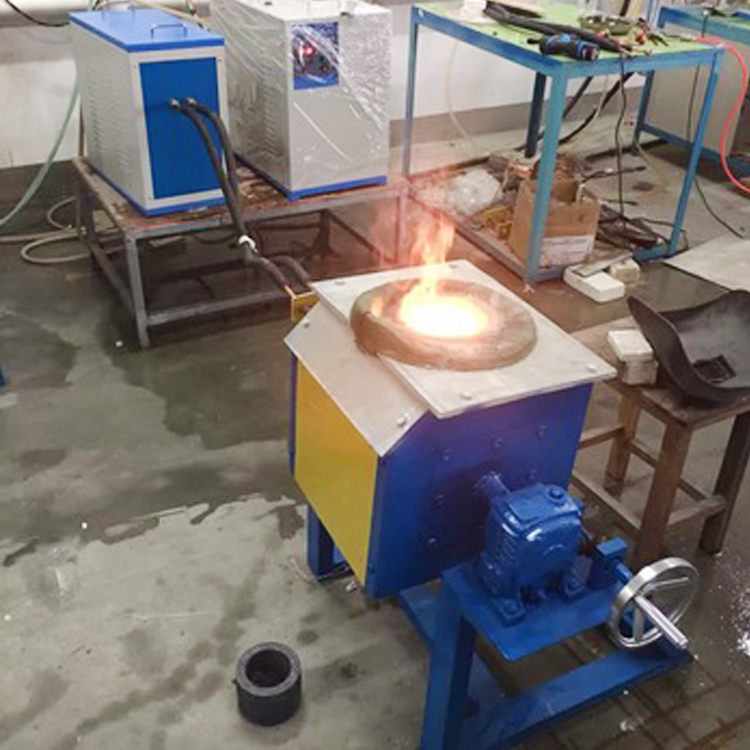 Smelting Equipment IGBT Module Control 100kg Copper Smelting Machine With Motor Tilting System 