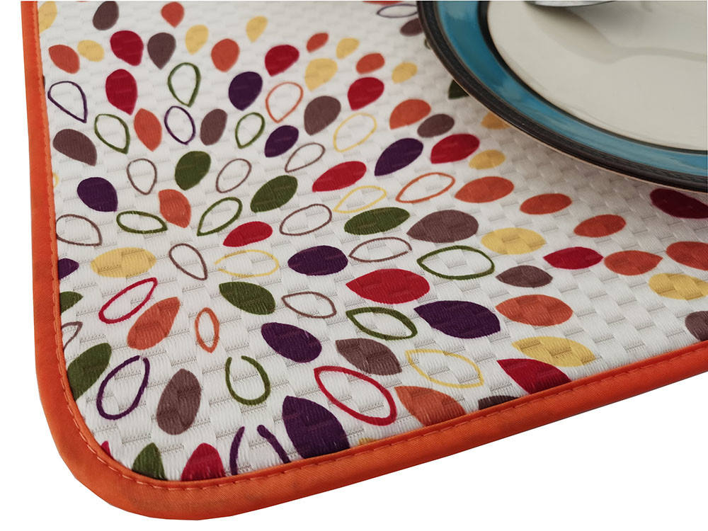 220gsm Washable Microfiber Dish Drying Mat For Kitchen Utensils