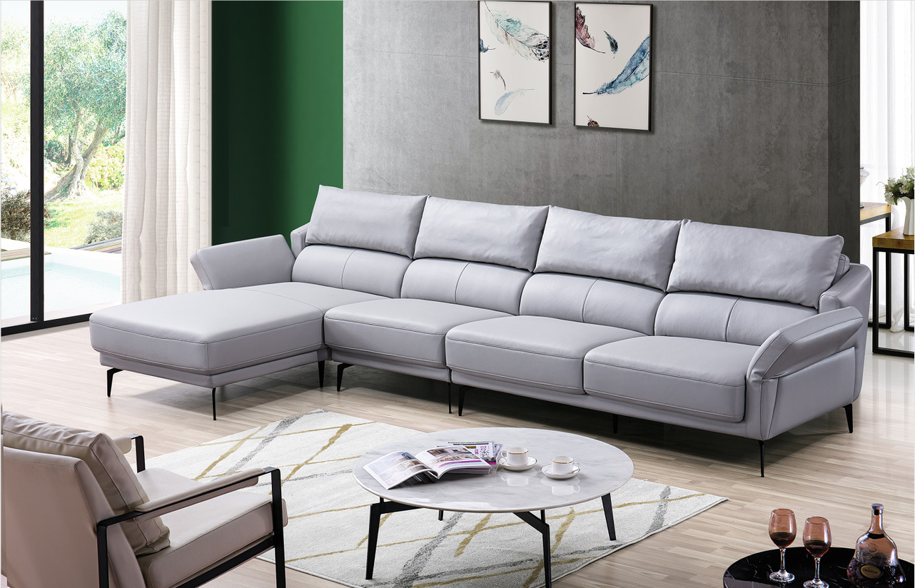 3 Seater Contemporary Living Room Sofa leather wood frame with low price
