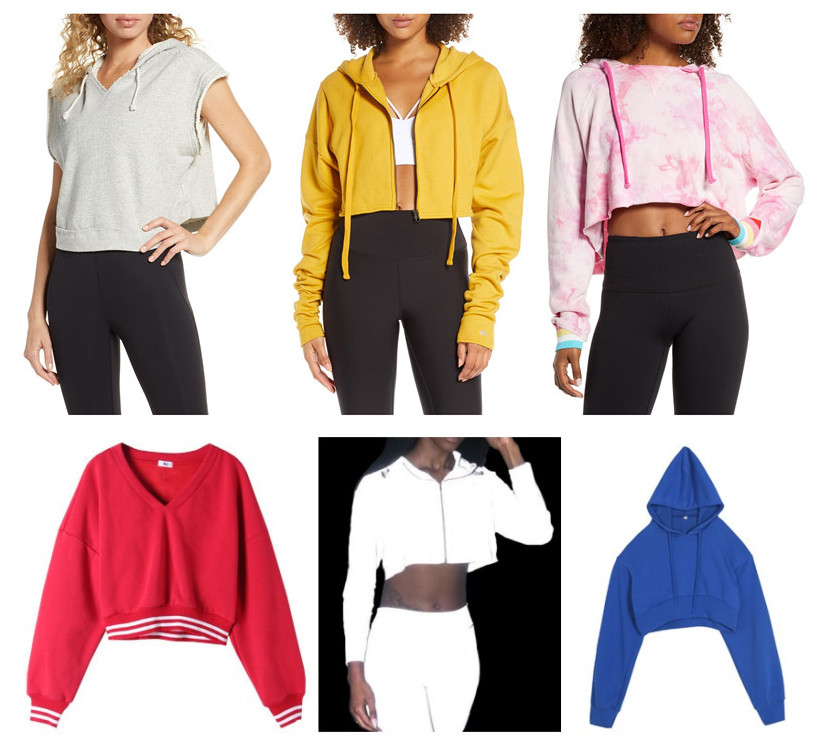 Trendy Women'S Plus Size Tie Dye Shirts , Pink Cropped Drawstring Sweatshirt