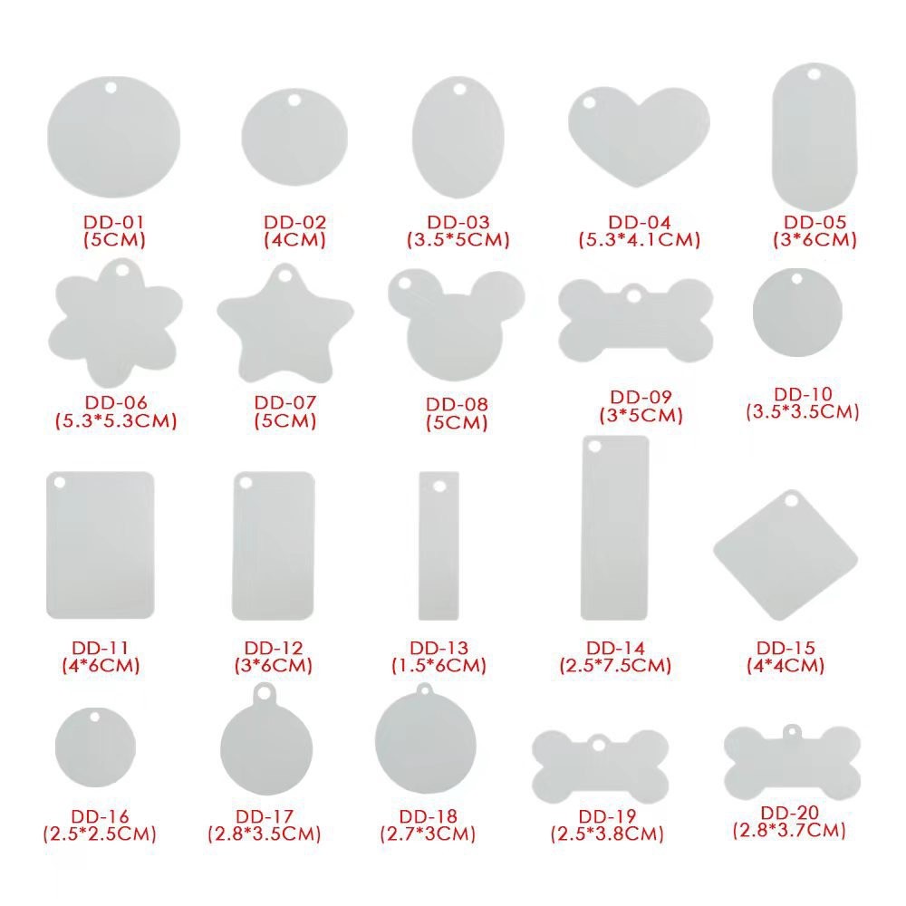 Cute Cartoon Pendant Creative Dog Tag Sublimation Blanks Custom Sublimation Blank