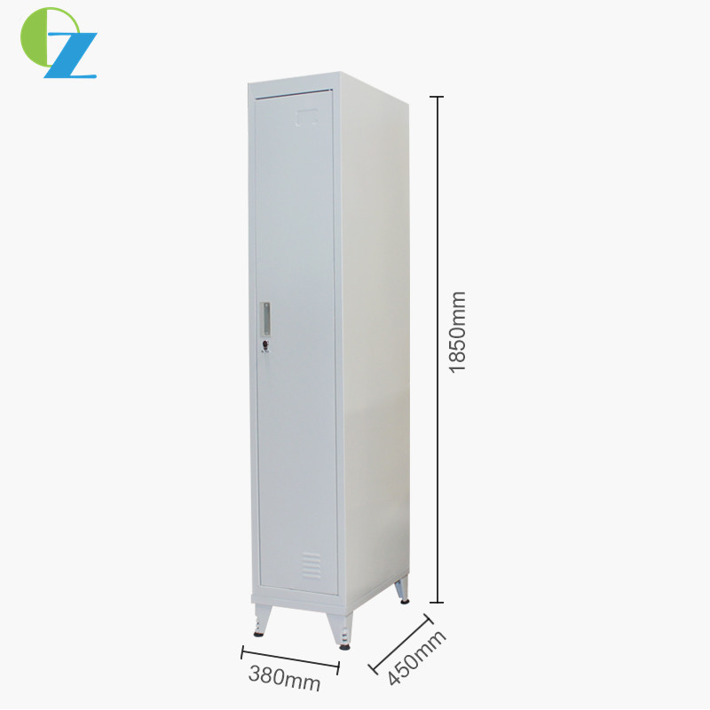 1mm Vertical Single Door Steel Locker Staff Gym Locker With Metal Feet