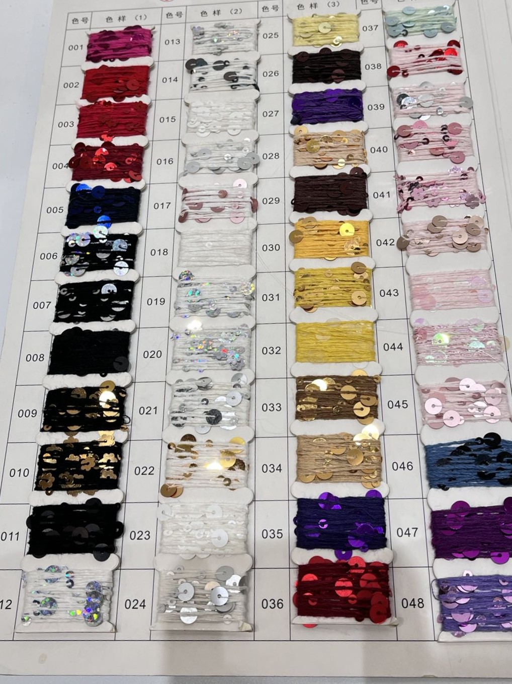 Customized 1/2.3NM Sequin Yarn Crochet Cotton Blended Yarn 55% Cotton 45% Polyester