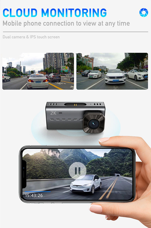 Car DVR SONY IMX335 2K Dash Cam Ultra HD Dual Lens 3.16 Inches