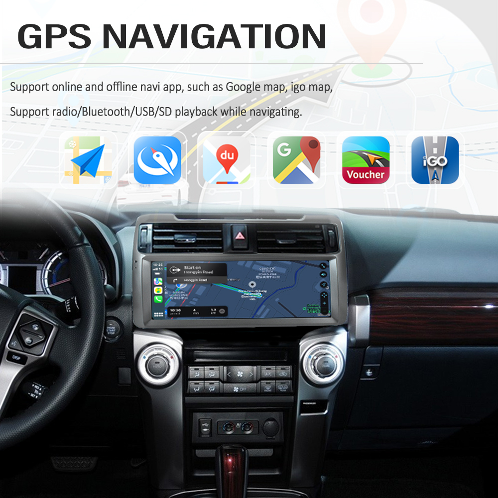 12.3 inch Touch Screen Stereo For 2009-2019 Toyota 4Runner Multimedia Player Stereo GPS Navigation wireless Carplay