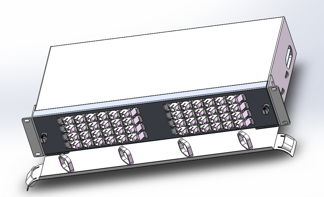 96 Cores Fiber Optic Termination Box Drawer Type 19"Subrack Loaded With Duplex LC Adapters