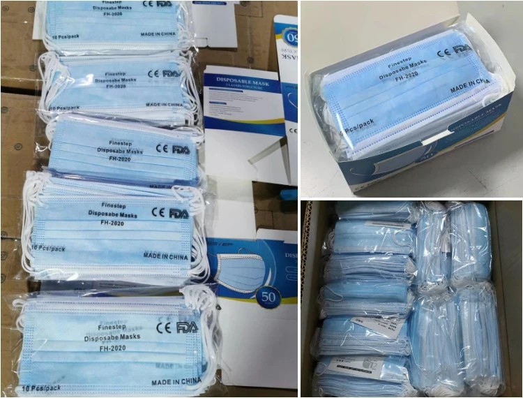 FDA CE 3 Ply Disposable Surgical Face Masks Non Woven Medical Mask For Adult
