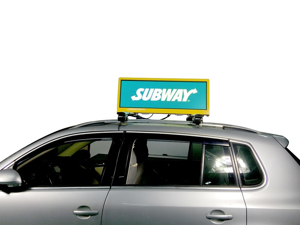 Wireless SMD2727 Taxi Led Display / Taxi Top Sign for Dynamic Advertising