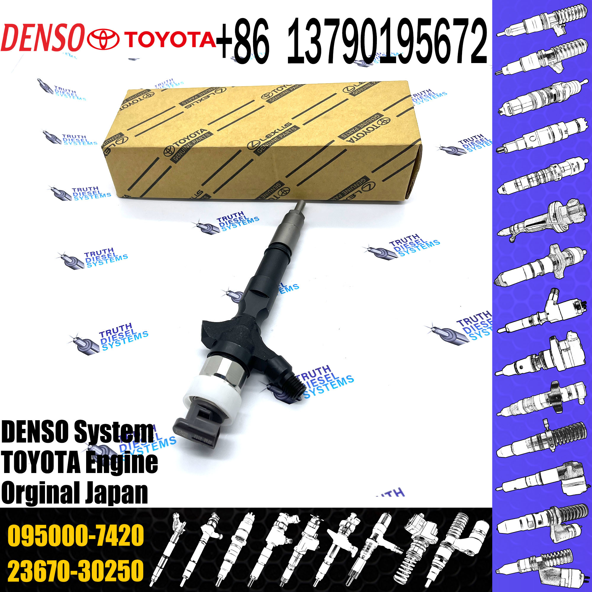 095000-7420 0950007420 7420 Common Rail Diesel Injection Nozzle 23670-30310 23670-39285 23670-30150 For Toyota 2.5