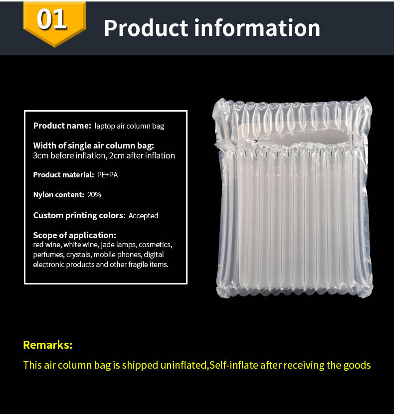 Inflatable air bag laptop pack