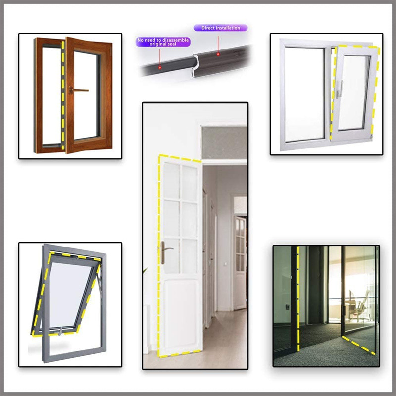 Aluminium Sliding Door Seals PU Foam Sealing Strip Shock Resistance
