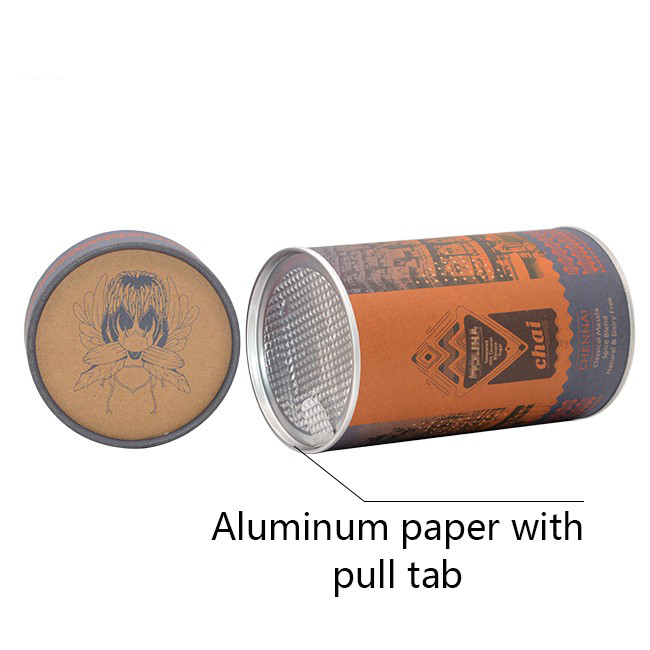 Luxury Cardboard 1200g 2mm Round Gift Boxes For Power Tea Coffee