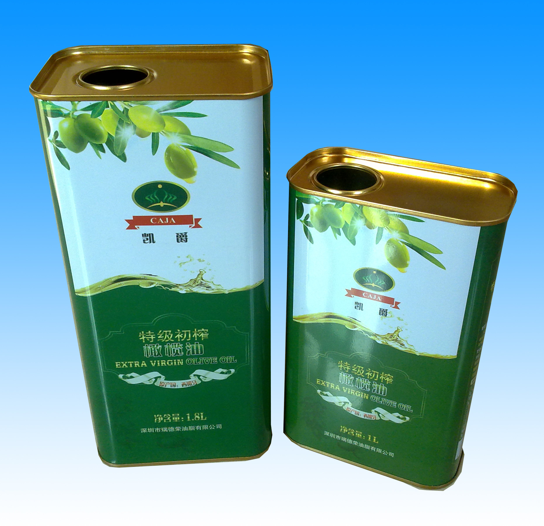 2L Virgin Olive Oil Tin Cans Rectangular Packaging Tin Can
