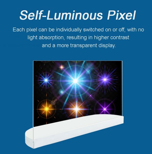 Indoor Digital Signage 4K Ultra HD Resolution Vertical Oled Transparent Screen Advertising Display with Pen/Finger Touch