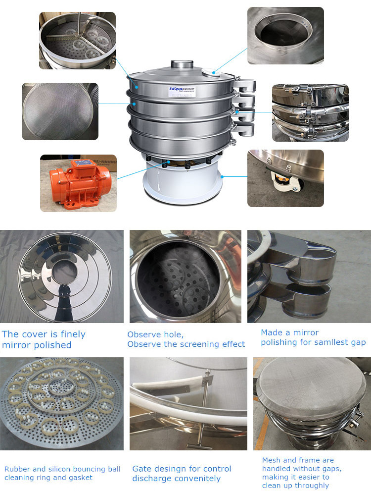 Round Metal Powder Sieving Machine Vibrating Screen Sifter Machine
