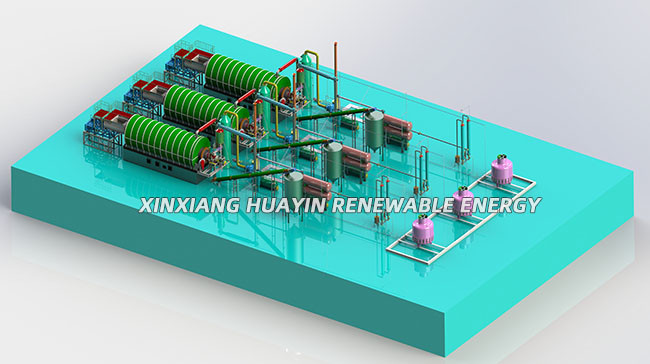 Small Pyrolysis Plant Plastic Waste To Fuel , CE Waste Tire Recycling Plant